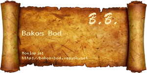 Bakos Bod névjegykártya